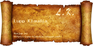 Lupp Klaudia névjegykártya